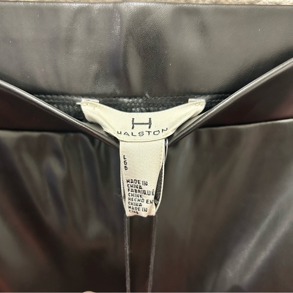 H Halston Faux Leather Seamed Pull-On Pants Large - Picture 6 of 8